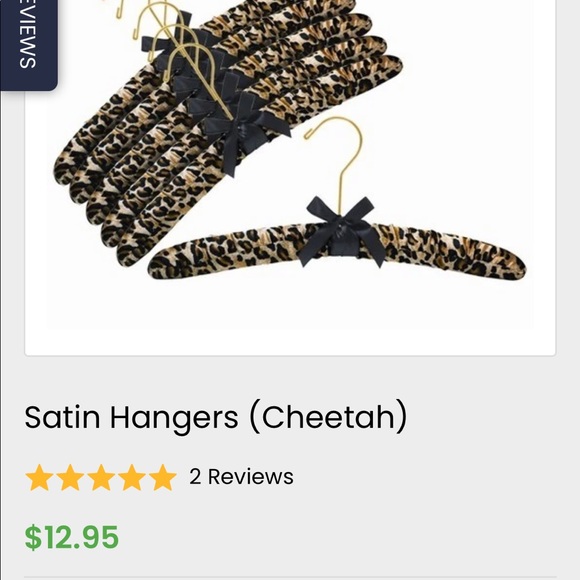 Currently IRL Closet 3/$15 Satin cheetah lingerie hangers (pack of 6) - Picture 2 of 3